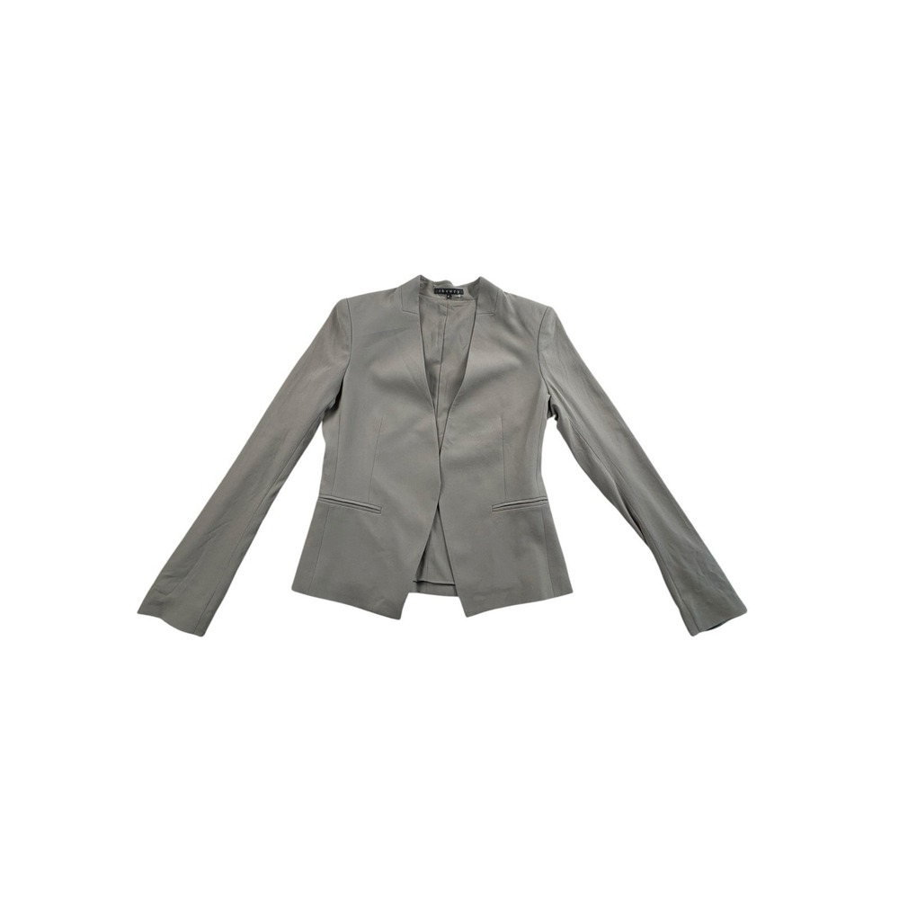 Theory Gray Open Front Career‎ Blazer Jacket Women's Size 6 NWOT